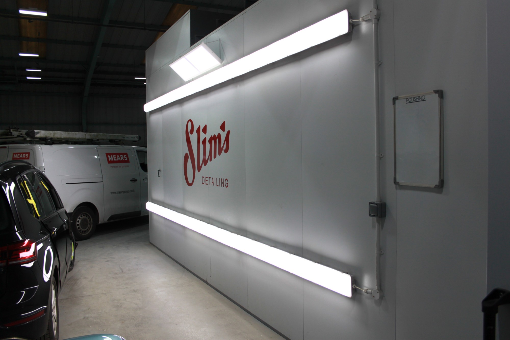 Slim's Detailing polishing booth in our workshop